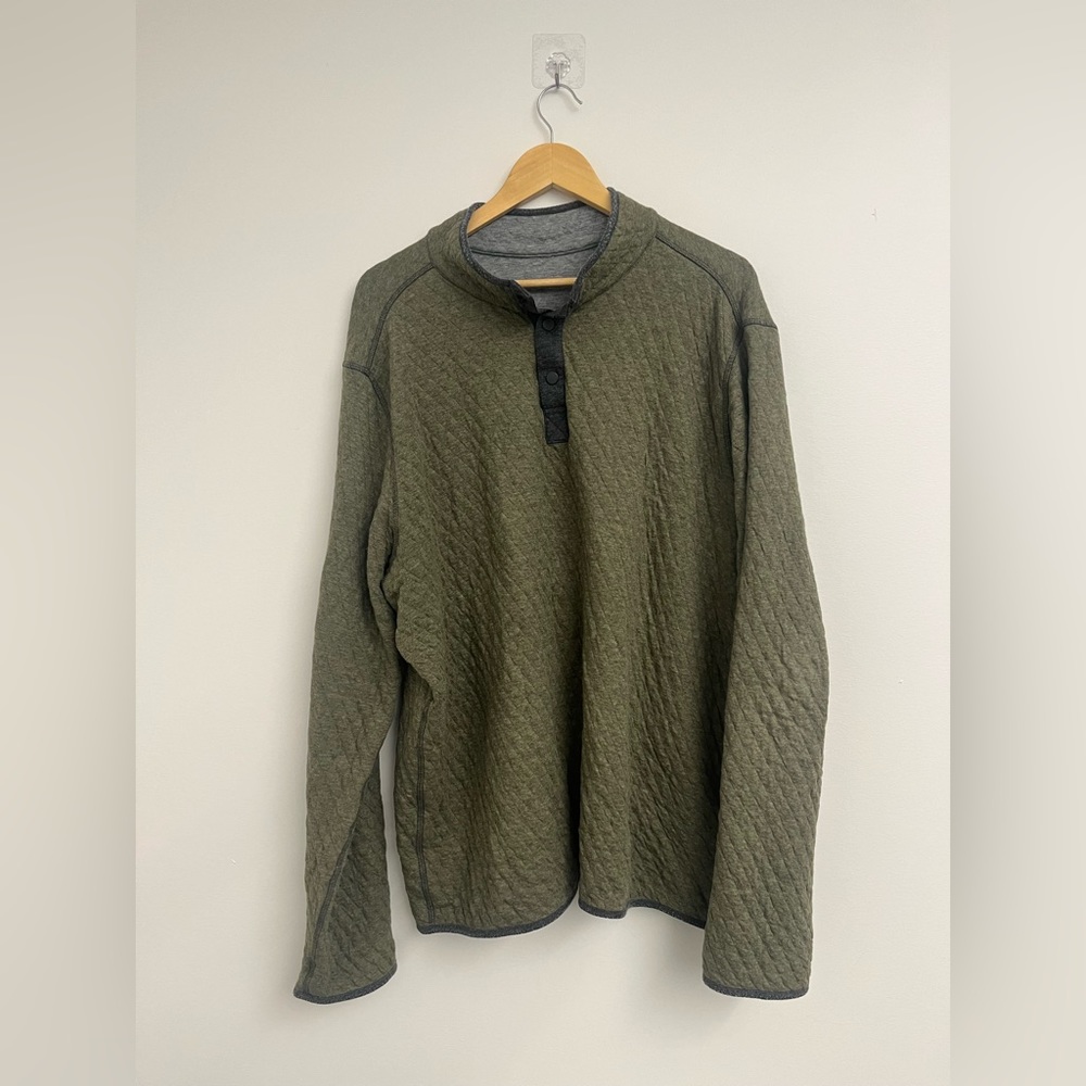 Men’s Marine Layer Olive Green Corbet Quilted Reversible Pullover